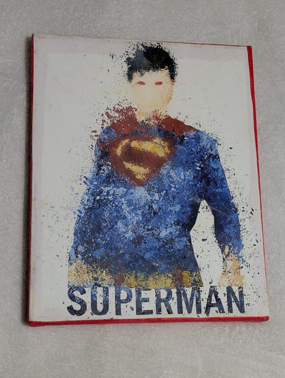 Superman: Handmade Decoupage Superman Watercolor Style Canvas Wall Art 8x10